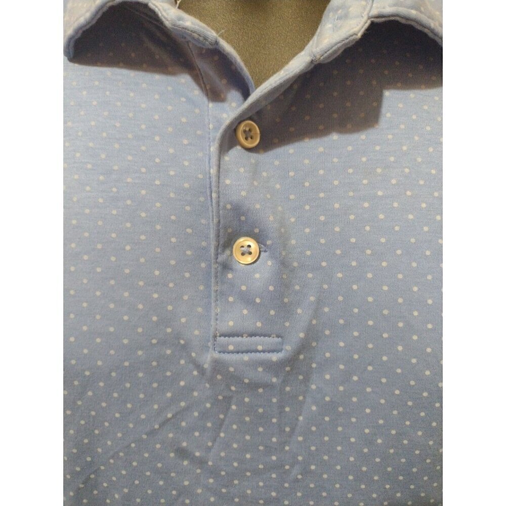 Polo Ralph Lauren Custom Slim Fit Mens XL Blue Polka Dot Short Sleeve Polo Shirt - Picture 3 of 11